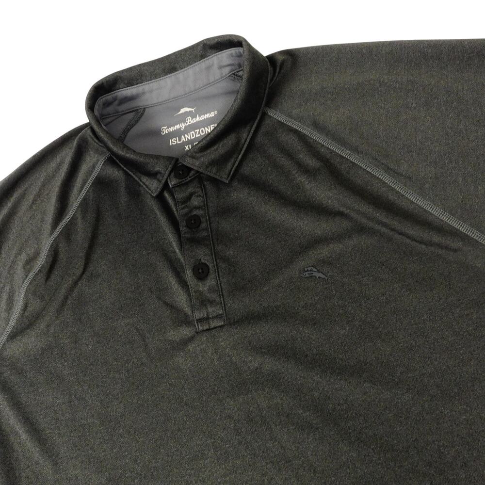 Tommy Bahama IslandZone UPF30 Performance Golf Polo Gray Short Sleeve Shirt XL